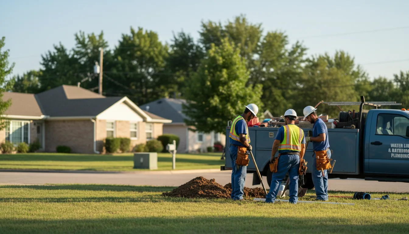 Residential water line and bathroom plumbing service in Bettendorf, IA
